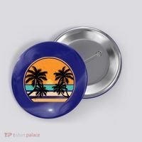 Retro Summer Sunset Vibe Vacation Beach Life Button thumb 0