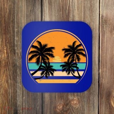 Retro Summer Sunset Vibe Vacation Beach Life Coaster