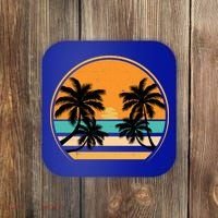 Retro Summer Sunset Vibe Vacation Beach Life Coaster thumb 0