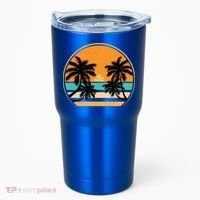 Retro Summer Sunset Vibe Vacation Beach Life Tumbler thumb 0