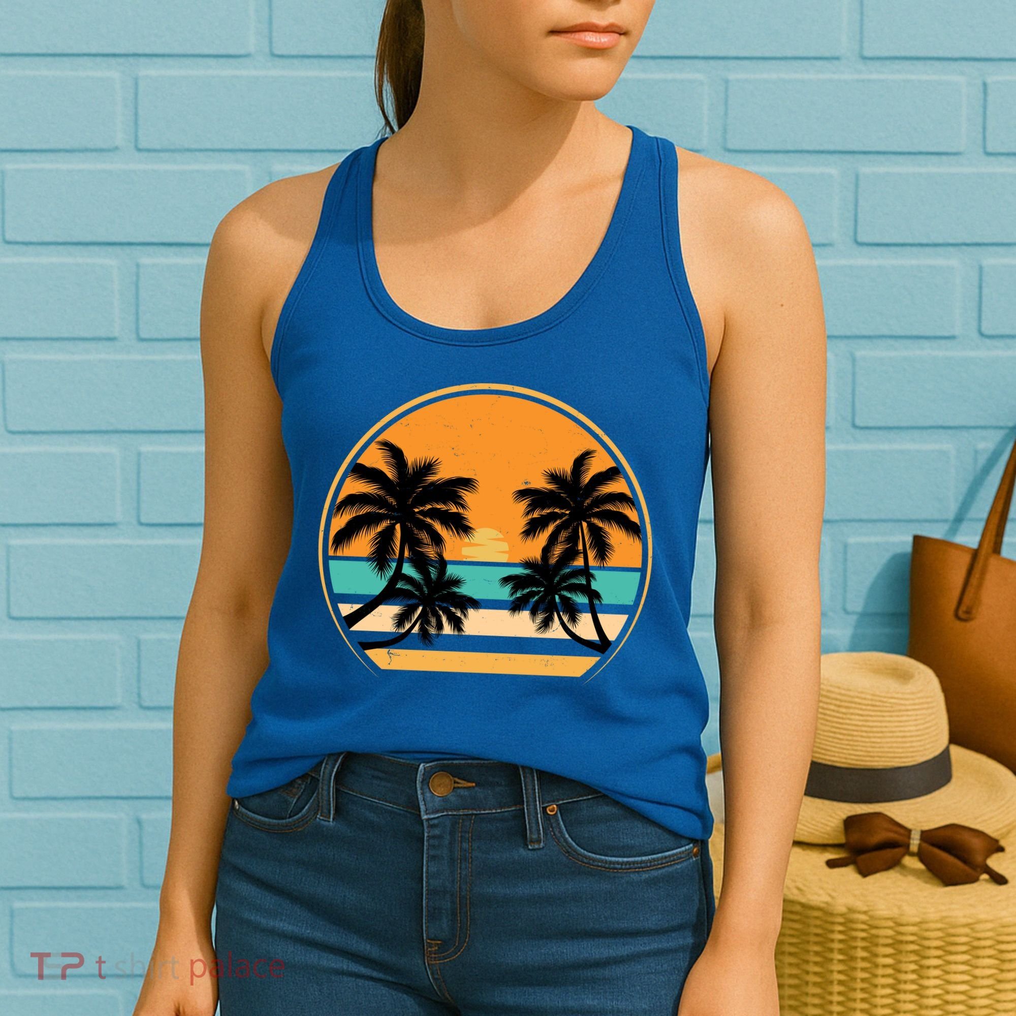 Retro Summer Sunset Vibe Vacation Beach Life Women's Tank Top