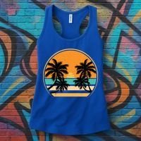 Retro Summer Sunset Vibe Vacation Beach Life Women's Tank Top thumb 3