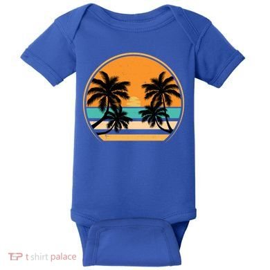 Retro Summer Sunset Vibe Vacation Beach Life Baby Bodysuit