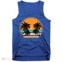 Retro Summer Sunset Vibe Vacation Beach Life Tank Top thumb 0