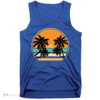 Retro Summer Sunset Vibe Vacation Beach Life Tank Top thumb 0