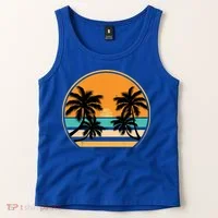 Retro Summer Sunset Vibe Vacation Beach Life Tank Top thumb 2