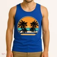 Retro Summer Sunset Vibe Vacation Beach Life Tank Top thumb 3