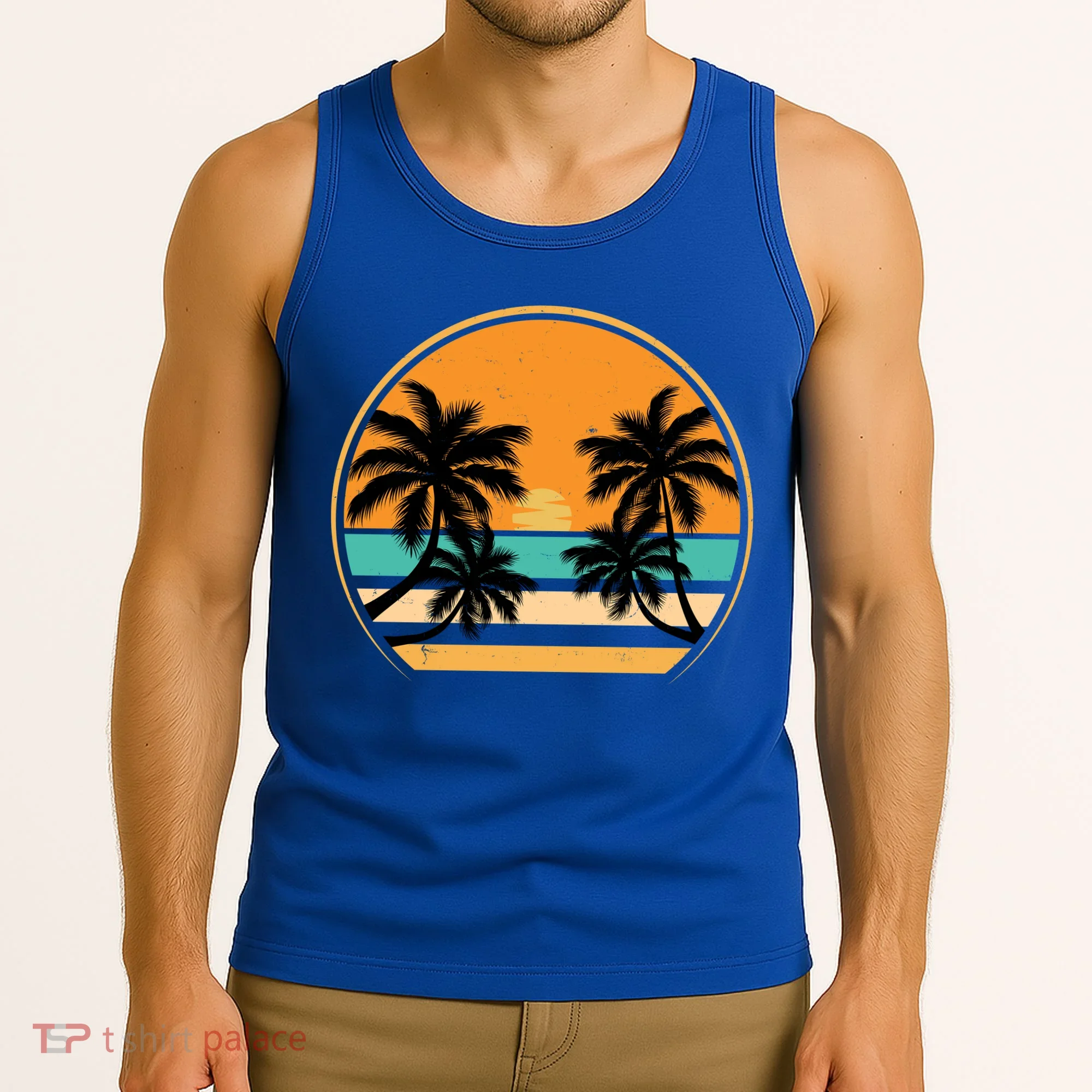 Retro Summer Sunset Vibe Vacation Beach Life Tank Top