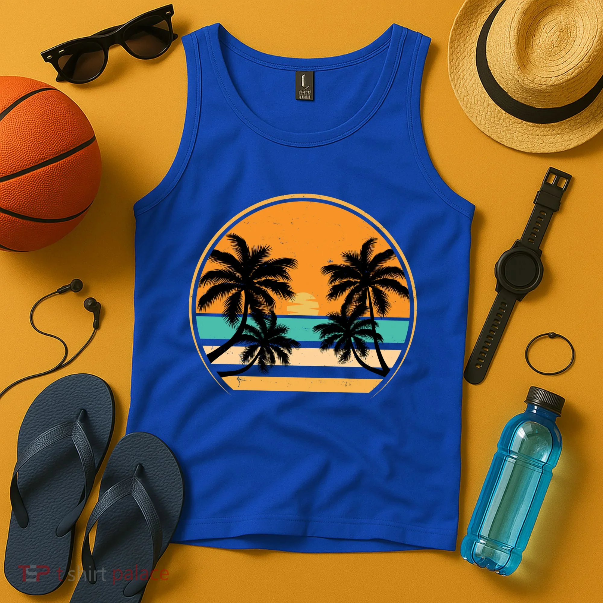 Retro Summer Sunset Vibe Vacation Beach Life Tank Top