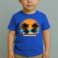 Retro Summer Sunset Vibe Vacation Beach Life Toddler T-Shirt thumb 2