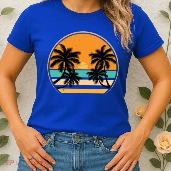Retro Summer Sunset Vibe Vacation Beach Life Women's T-Shirt