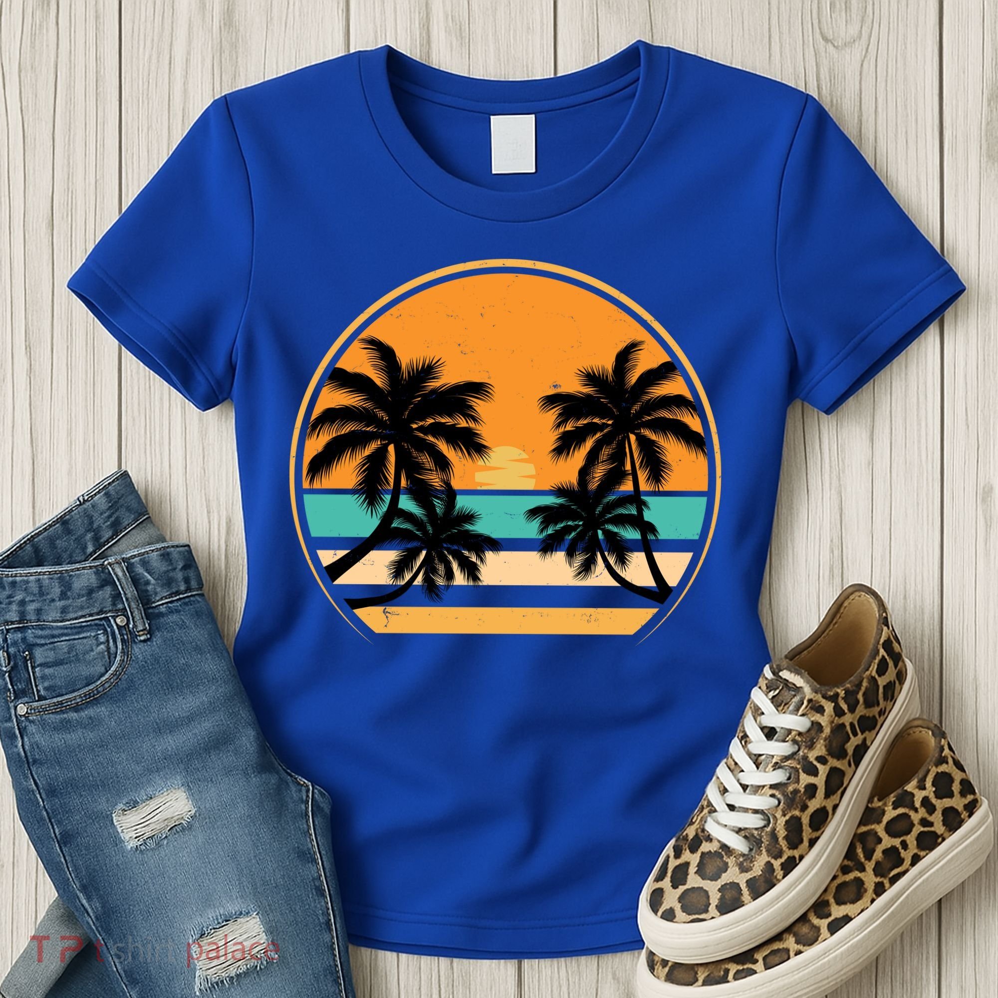 Retro Summer Sunset Vibe Vacation Beach Life Women's T-Shirt