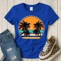 Retro Summer Sunset Vibe Vacation Beach Life Women's T-Shirt thumb 3