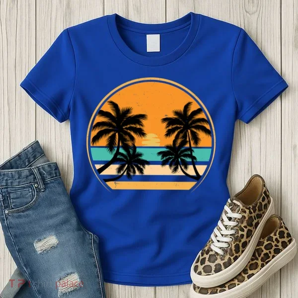 Retro Summer Sunset Vibe Vacation Beach Life Women's T-Shirt