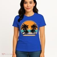 Retro Summer Sunset Vibe Vacation Beach Life Women's T-Shirt thumb 4