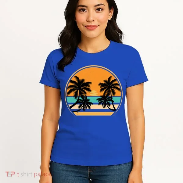 Retro Summer Sunset Vibe Vacation Beach Life Women's T-Shirt