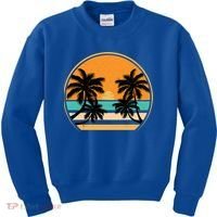 Retro Summer Sunset Vibe Vacation Beach Life Kids Sweatshirt thumb 0
