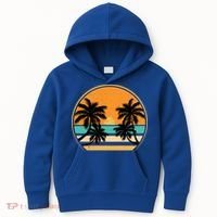 Retro Summer Sunset Vibe Vacation Beach Life Kids Hoodie thumb 0