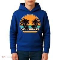 Retro Summer Sunset Vibe Vacation Beach Life Kids Hoodie thumb 4