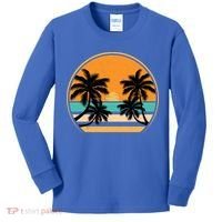 Retro Summer Sunset Vibe Vacation Beach Life Kids Long Sleeve Shirt thumb 0