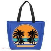 Retro Summer Sunset Vibe Vacation Beach Life Tote Bag thumb 0