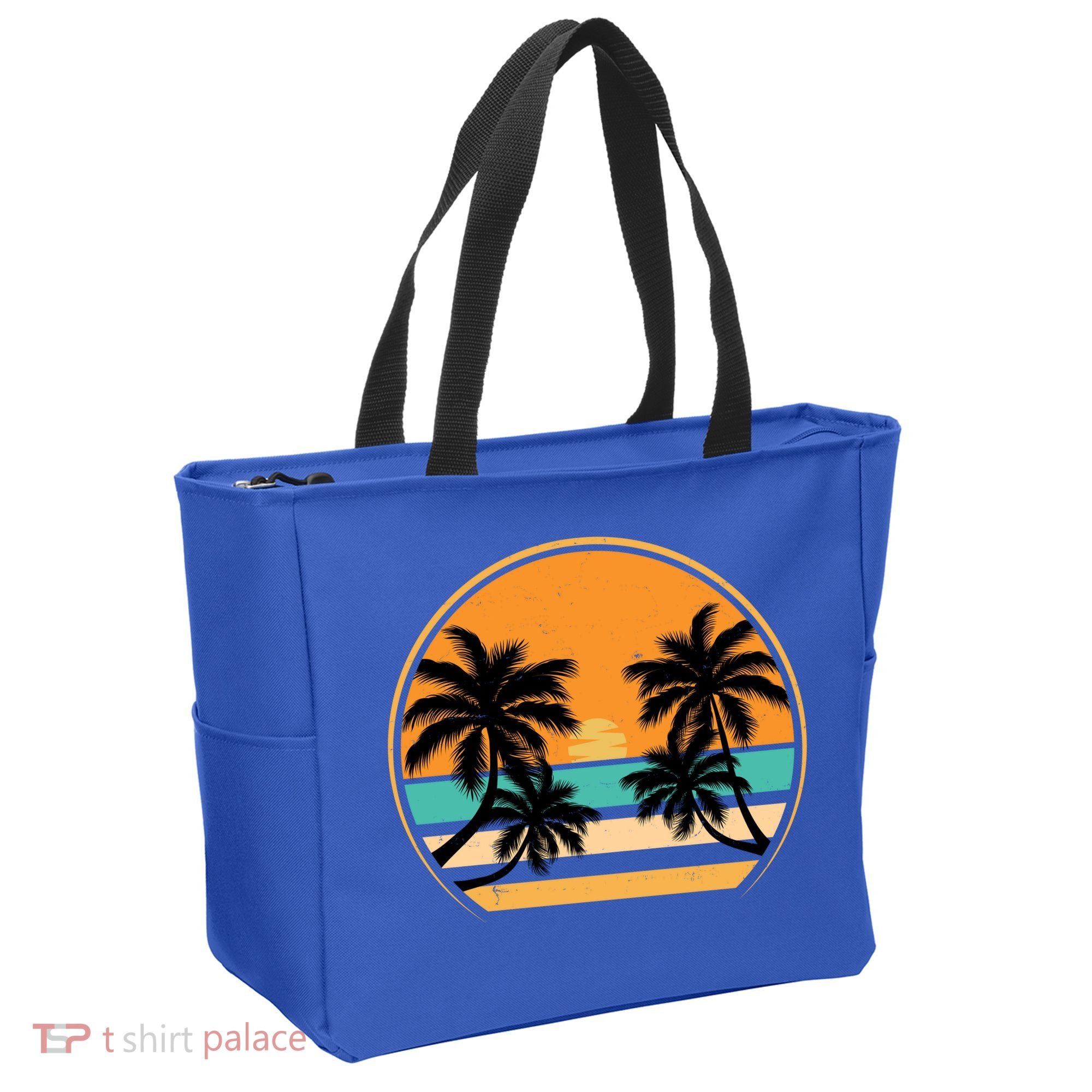 Retro Summer Sunset Vibe Vacation Beach Life Tote Bag
