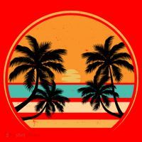 Retro Summer Sunset Vibe Vacation Beach Life Santa Hat thumb 1