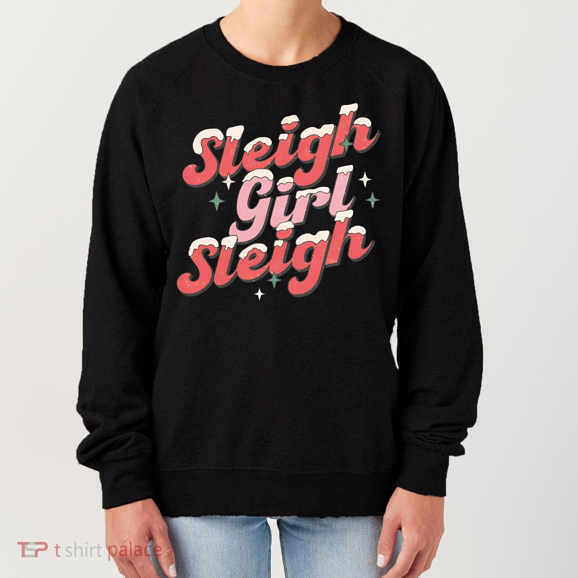 Retro Sleigh Sleigh Xmas Holiday Christmas Gift Women's Sweatshirt