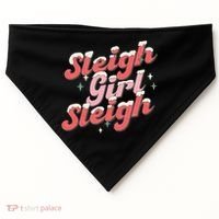 Retro Sleigh Sleigh Xmas Holiday Christmas Gift USA-Made Doggie Bandana thumb 0