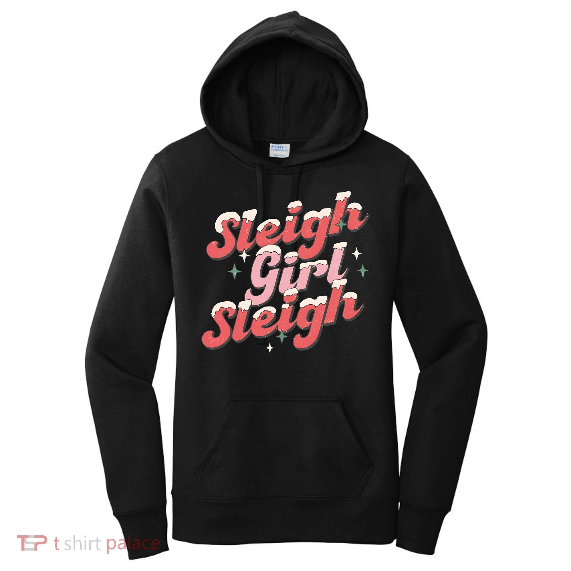 Retro Sleigh Sleigh Xmas Holiday Christmas Gift Women's Hoodie