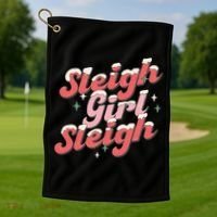 Retro Sleigh Sleigh Xmas Holiday Christmas Gift Golf Towel thumb 1