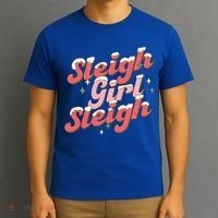 Retro Sleigh Sleigh Xmas Holiday Christmas Gift T-Shirt thumb 3