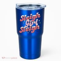 Retro Sleigh Sleigh Xmas Holiday Christmas Gift Tumbler thumb 0