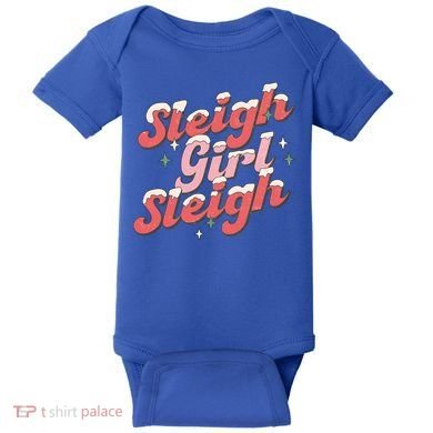 Retro Sleigh Sleigh Xmas Holiday Christmas Gift Baby Bodysuit