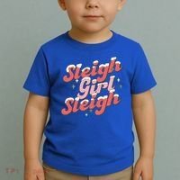 Retro Sleigh Sleigh Xmas Holiday Christmas Gift Toddler T-Shirt thumb 2
