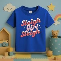 Retro Sleigh Sleigh Xmas Holiday Christmas Gift Toddler T-Shirt thumb 3