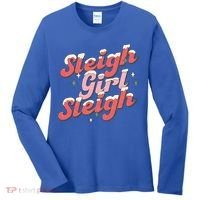 Retro Sleigh Sleigh Xmas Holiday Christmas Gift Women's Long Sleeve Shirt thumb 0
