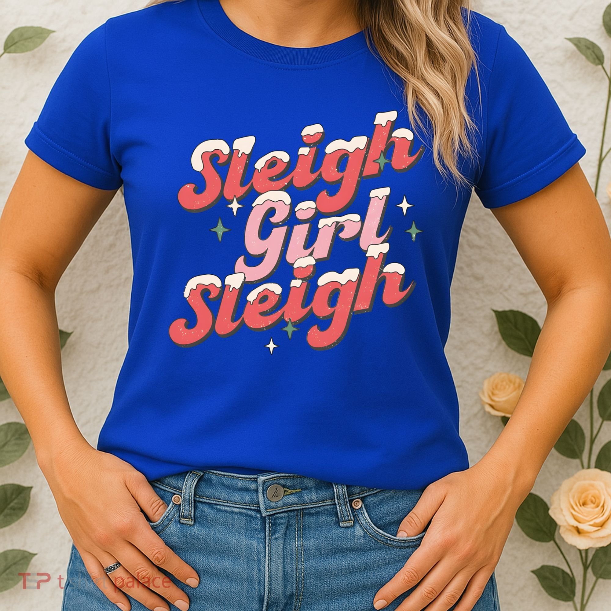 Retro Sleigh Sleigh Xmas Holiday Christmas Gift Women's T-Shirt