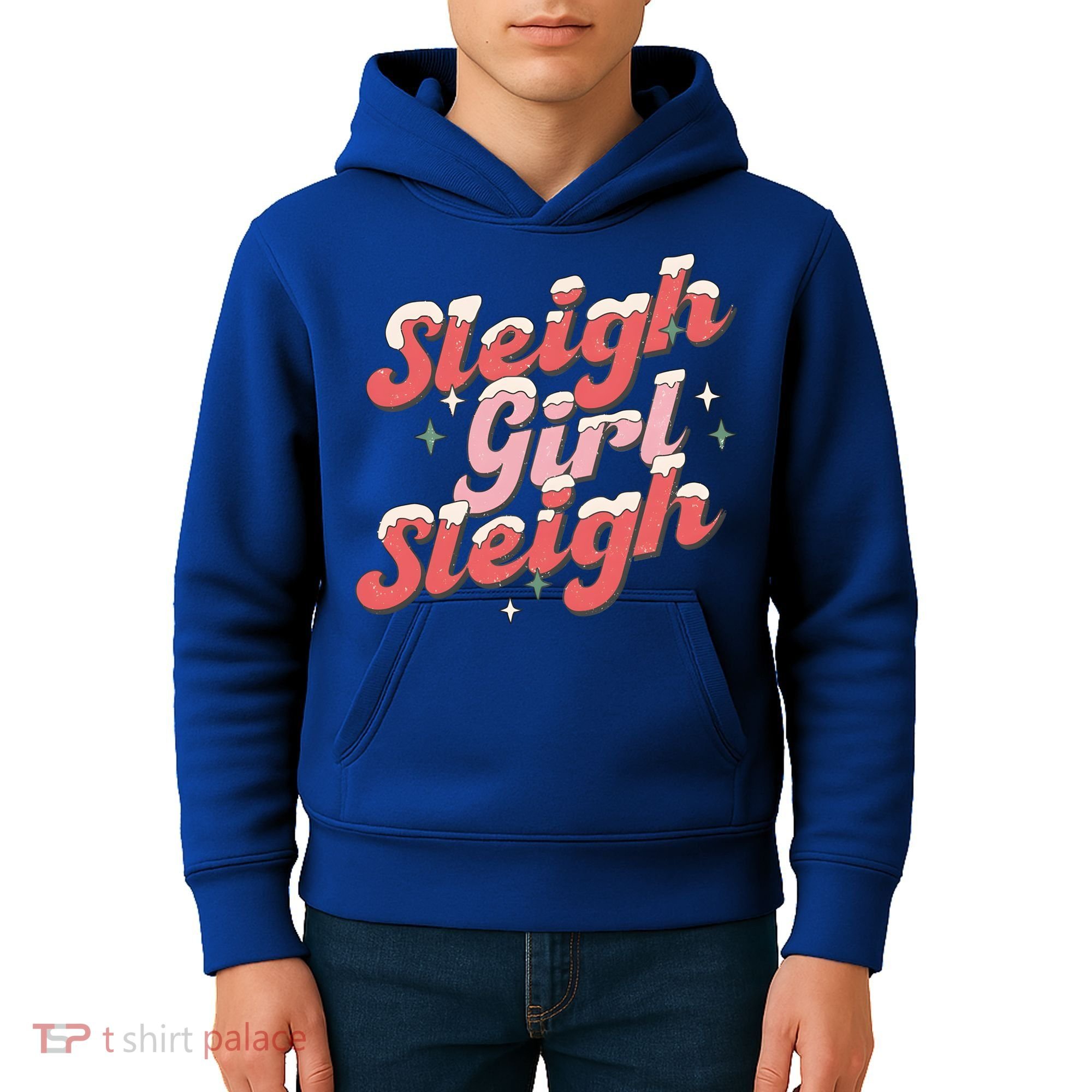 Retro Sleigh Sleigh Xmas Holiday Christmas Gift Kids Hoodie