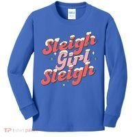 Retro Sleigh Sleigh Xmas Holiday Christmas Gift Kids Long Sleeve Shirt thumb 0