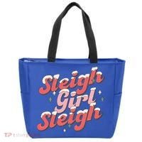 Retro Sleigh Sleigh Xmas Holiday Christmas Gift Tote Bag thumb 0