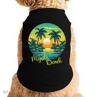 Retro Sunset South Carolina Myrtle Beach Palm Trees Doggie Tank thumb 0