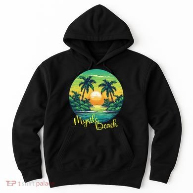 Retro Sunset South Carolina Myrtle Beach Palm Trees Hoodie