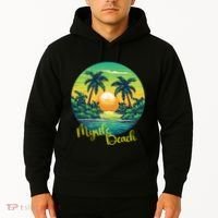 Retro Sunset South Carolina Myrtle Beach Palm Trees Hoodie thumb 2