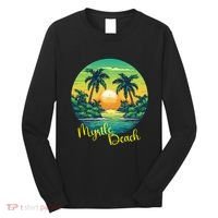 Retro Sunset South Carolina Myrtle Beach Palm Trees Long Sleeve Shirt thumb 0