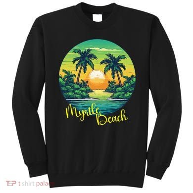 Retro Sunset South Carolina Myrtle Beach Palm Trees Sweatshirt