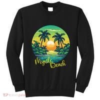 Retro Sunset South Carolina Myrtle Beach Palm Trees Sweatshirt thumb 0
