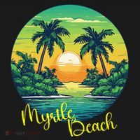 Retro Sunset South Carolina Myrtle Beach Palm Trees Sweatshirt thumb 3