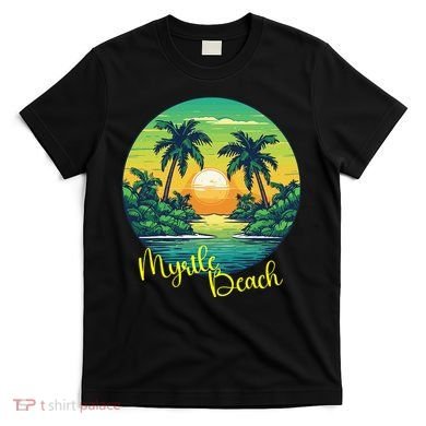 Retro Sunset South Carolina Myrtle Beach Palm Trees T-Shirt