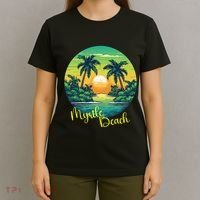 Retro Sunset South Carolina Myrtle Beach Palm Trees T-Shirt thumb 4
